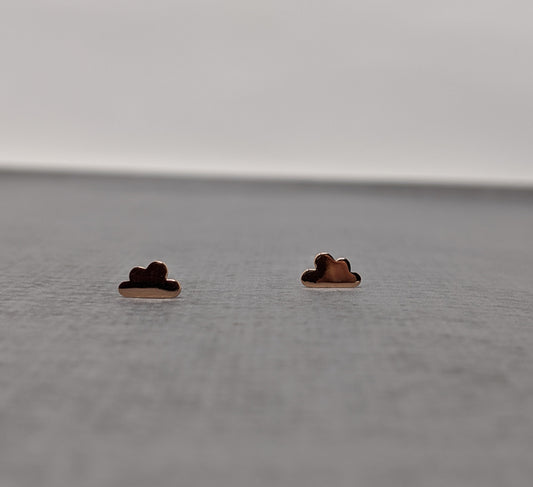 rose gold cloud stud earrings