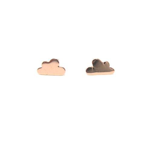 rose gold cloud stud earrings