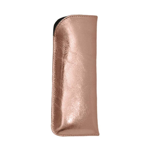rose gold leather eyeglasses case