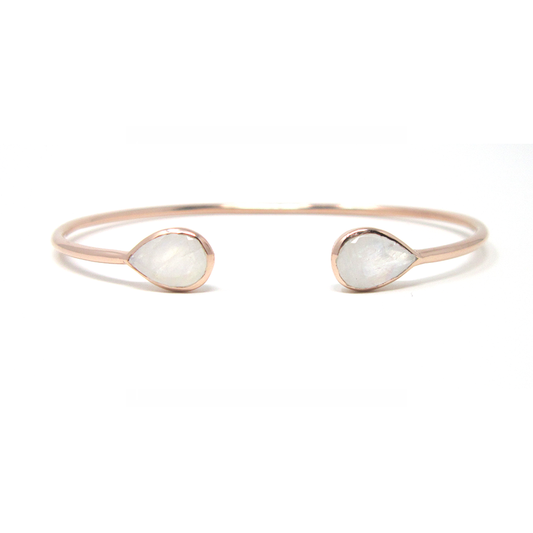 rose gold moonstone pear cuff bracelet