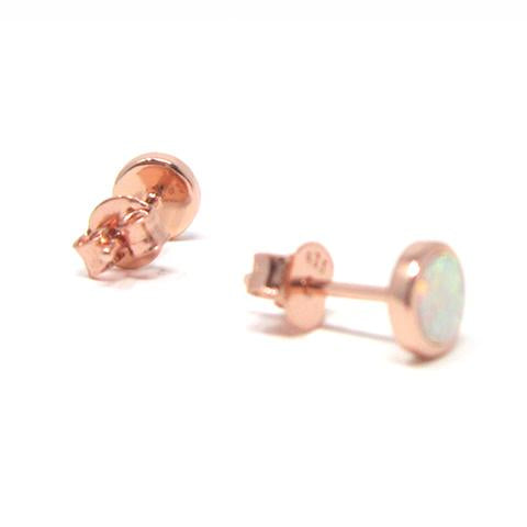 rose gold opal stud earrings