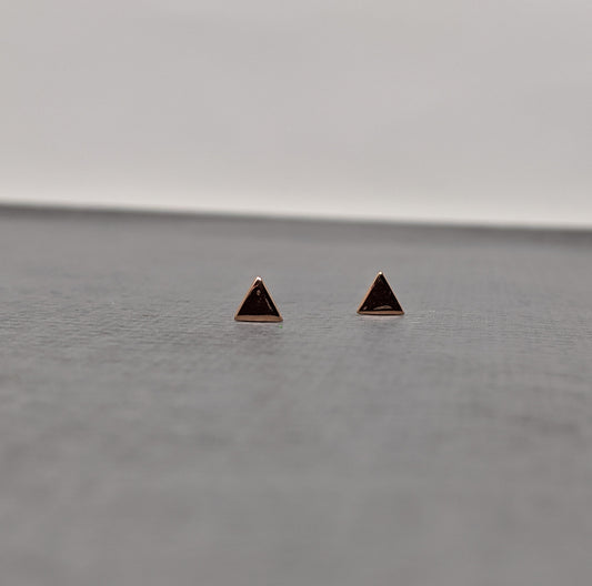 rose gold triangle stud earrings