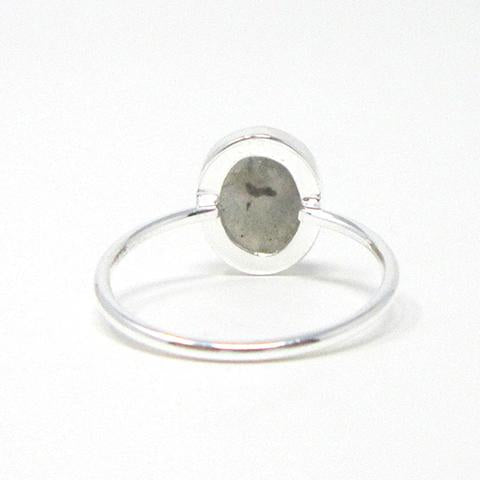 Sterling silver oval labradorite ring