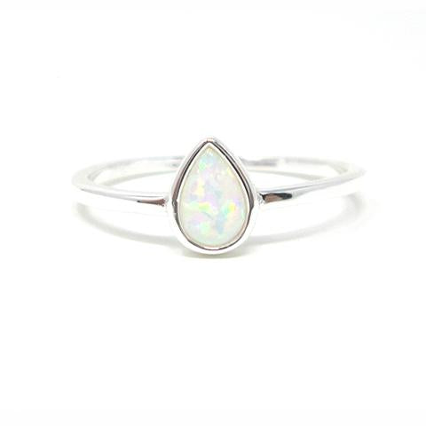 Sterling Silver Pear Opal Ring