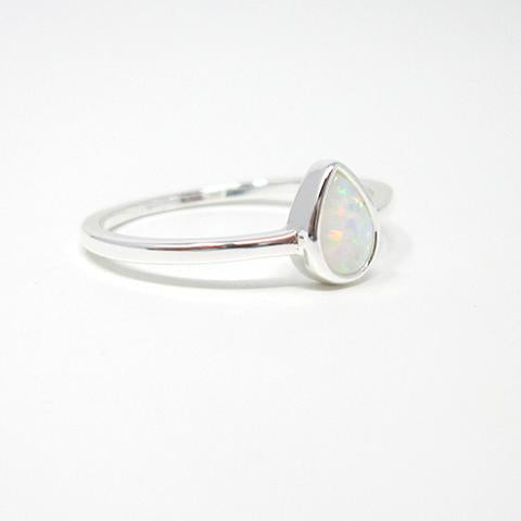 Sterling Silver Pear Opal Ring