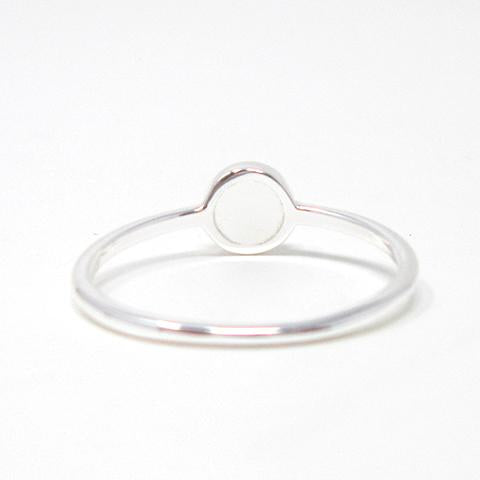 Sterling Silver Round Opal Ring