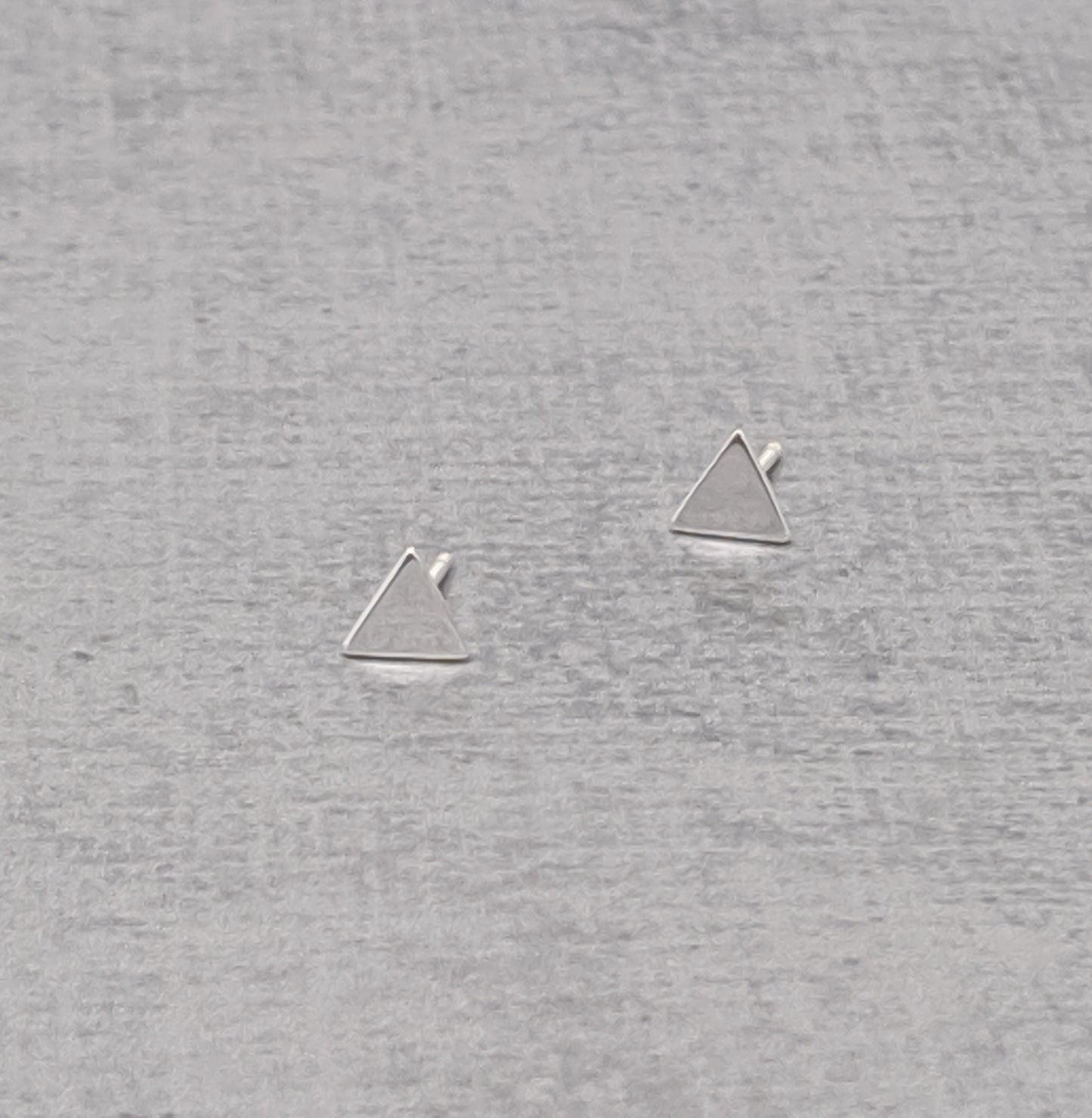 Sterling silver triangle studs