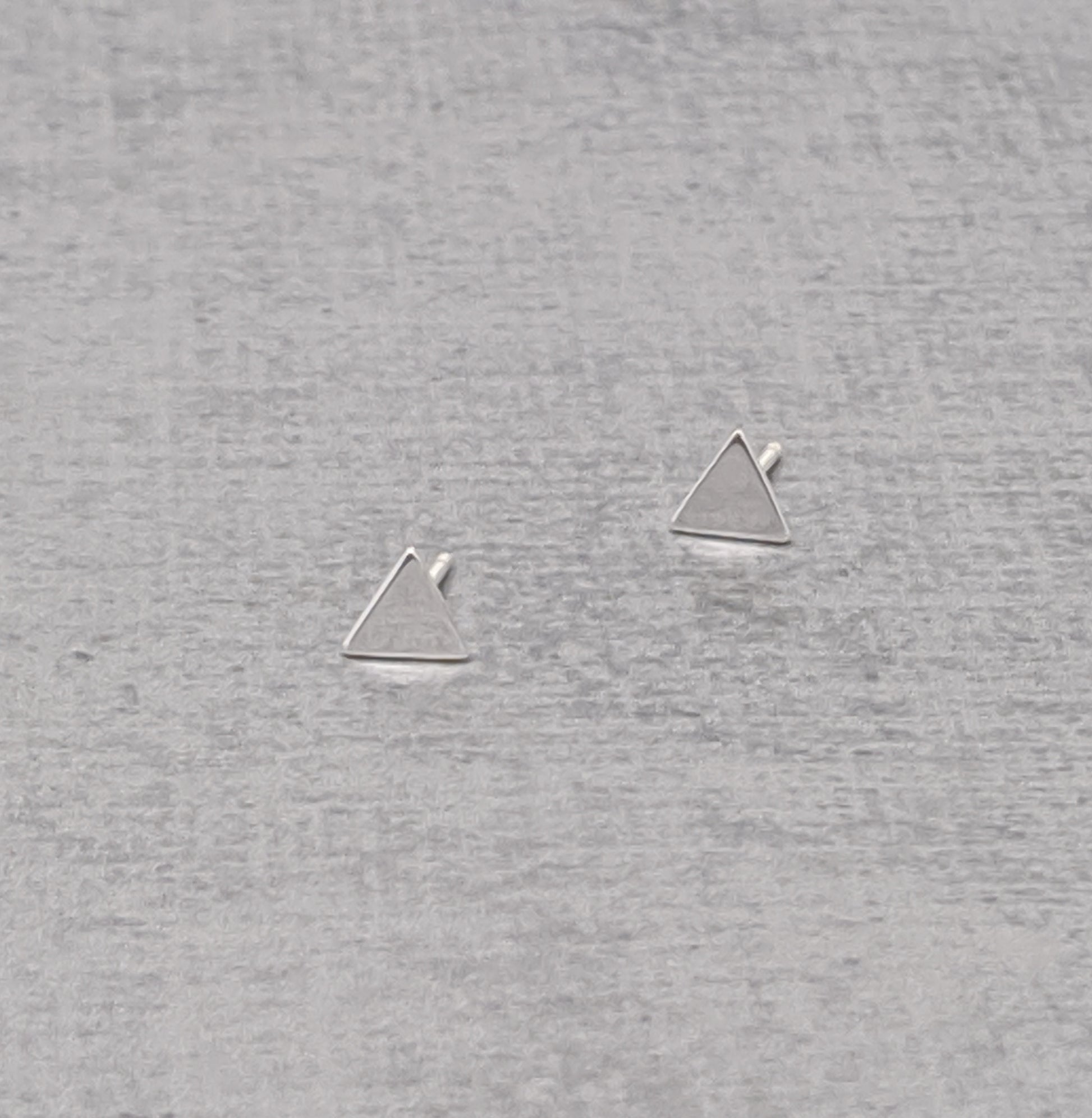 Sterling silver triangle studs