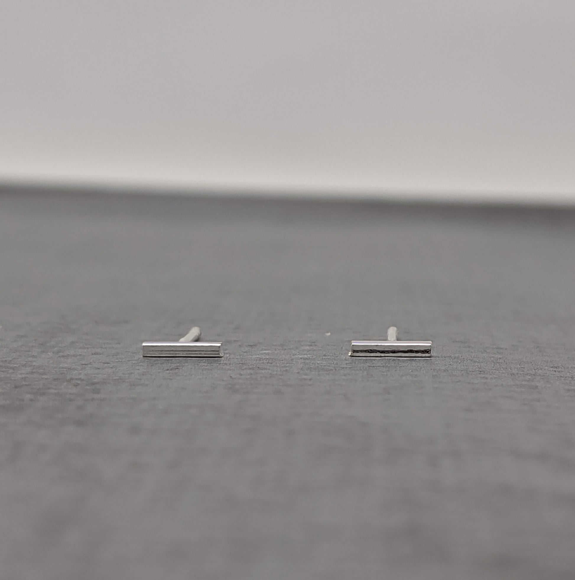 sterling silver bar stud earrings