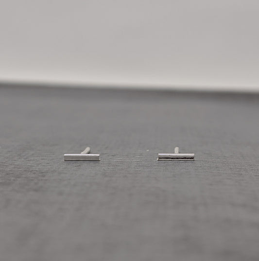 sterling silver bar stud earrings