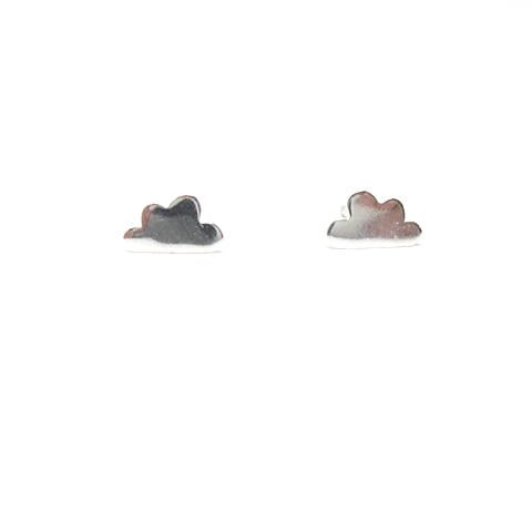 sterling silver cloud stud earrings