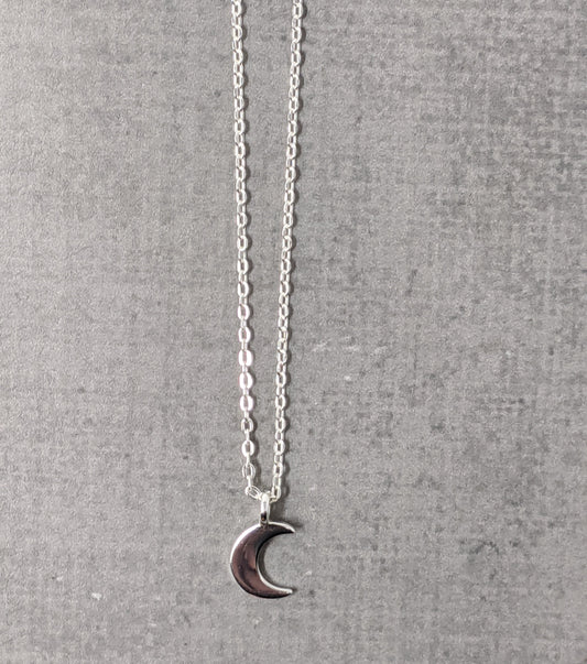 Sterling silver moon necklace