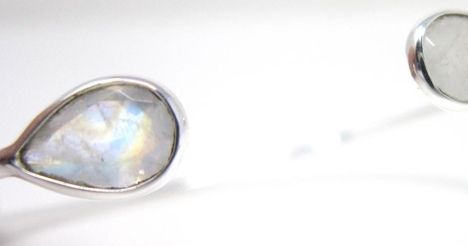 sterling silver moonstone pear cuff bracelet