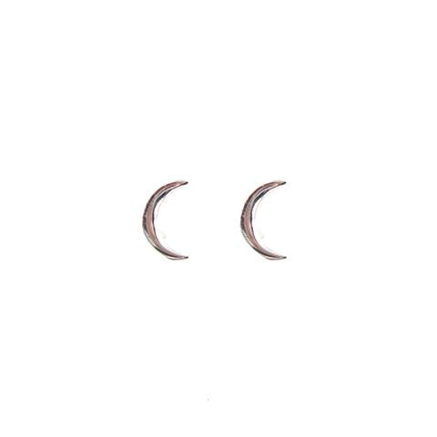 sterling silver moon stud earrings