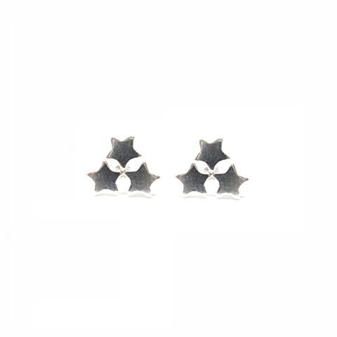 sterling silver star cluster stud earrings