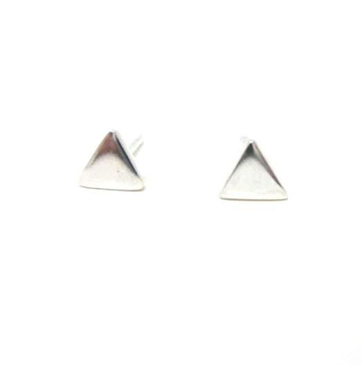 sterling silver triangle stud earrings