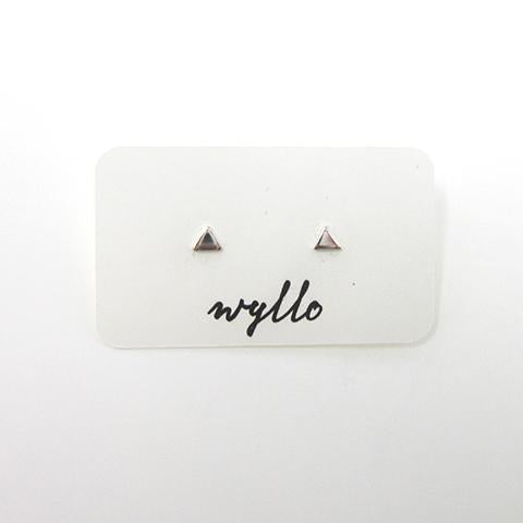 sterling silver triangle stud earrings