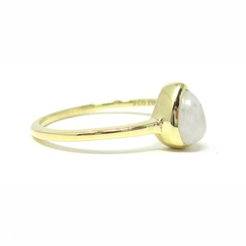 yellow gold pear moonstone ring
