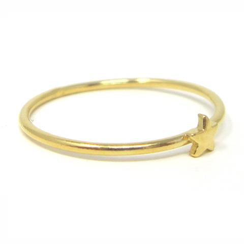 Yellow gold star ring