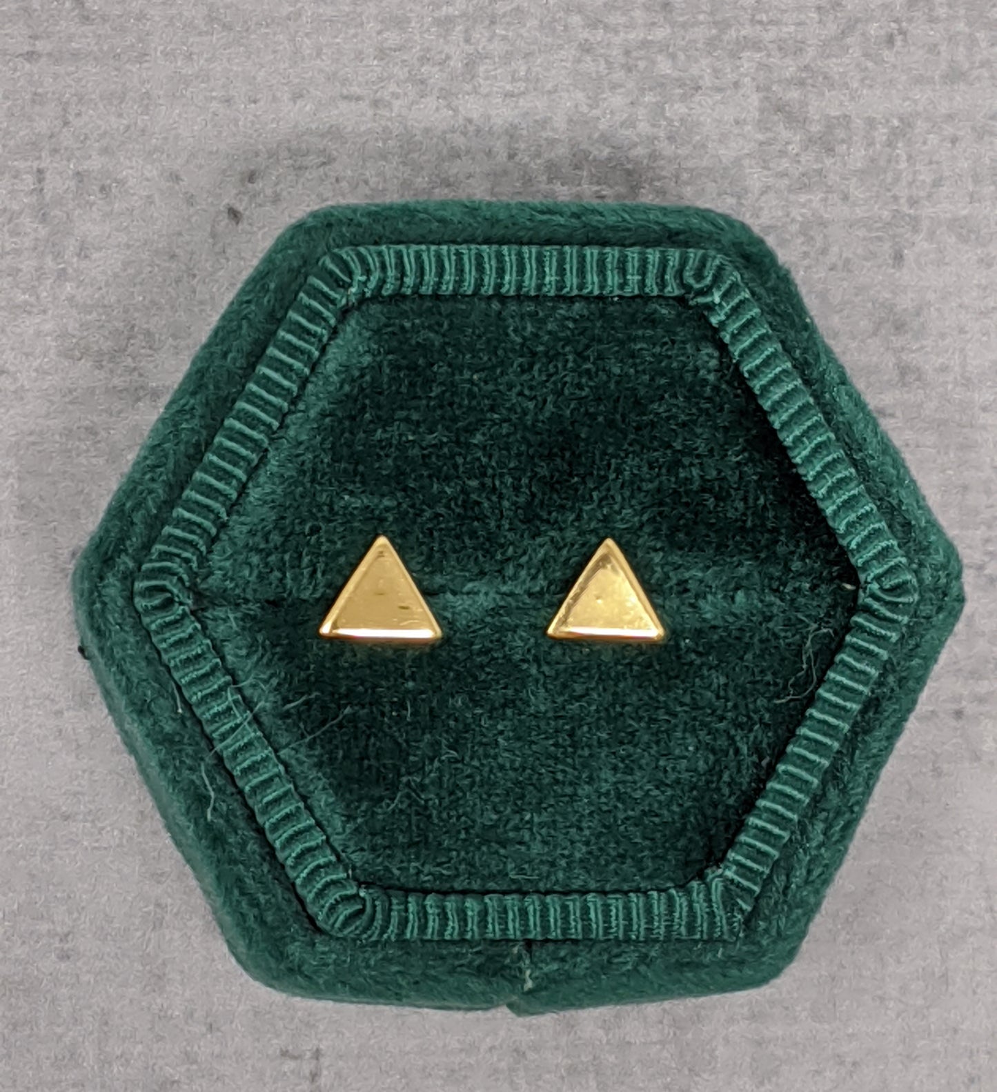 Yellow gold triangle studs