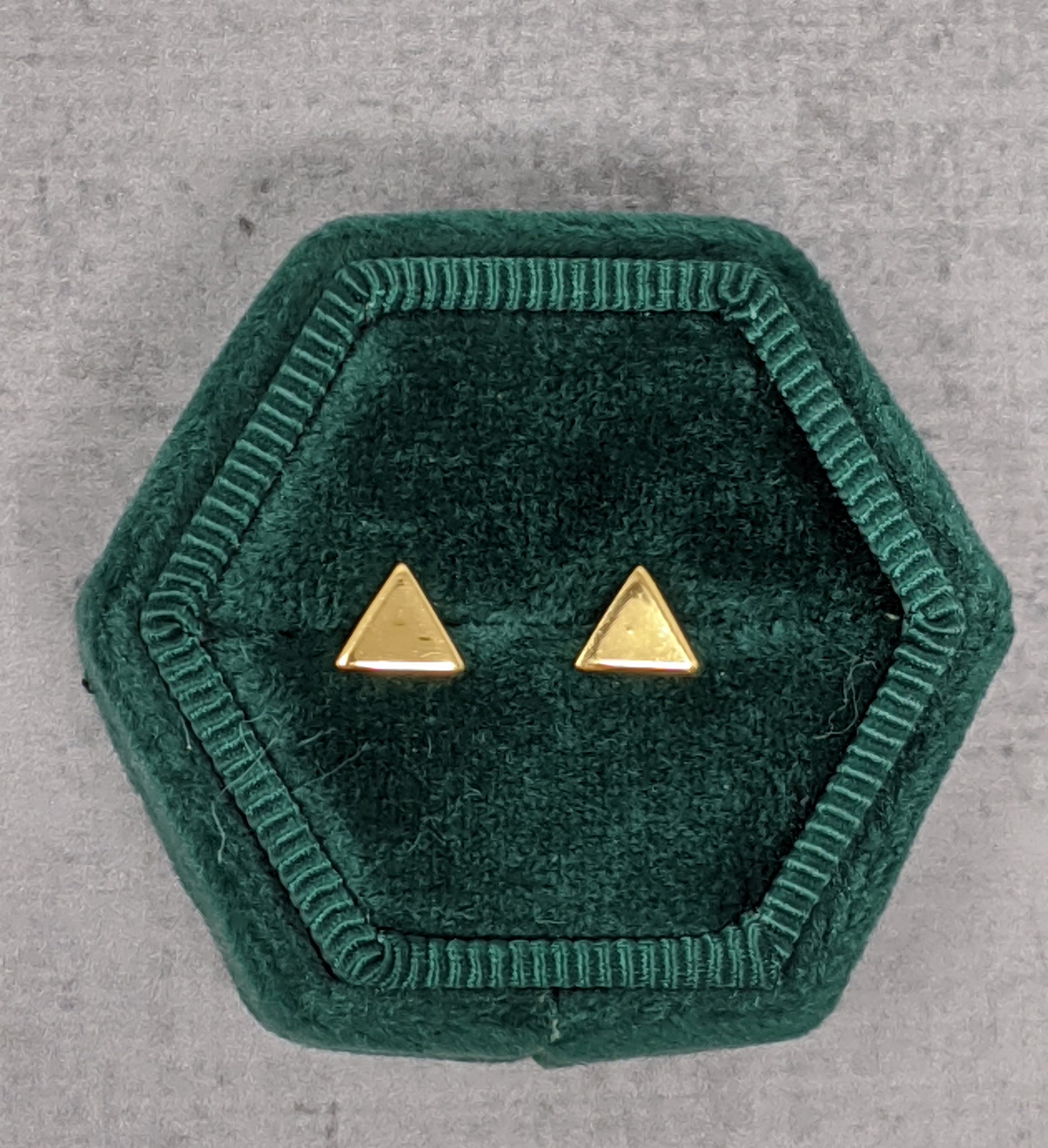 Yellow gold triangle studs