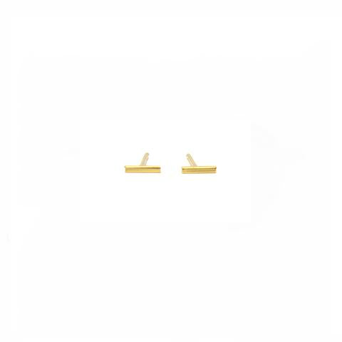 yellow gold bar stud earrings