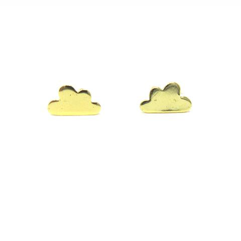 yellow gold cloud stud earrings