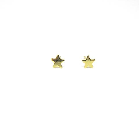 yellow gold star stud earrings